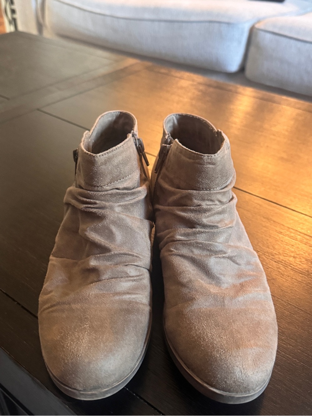 Women's Taupe Suede Ankle Boots
